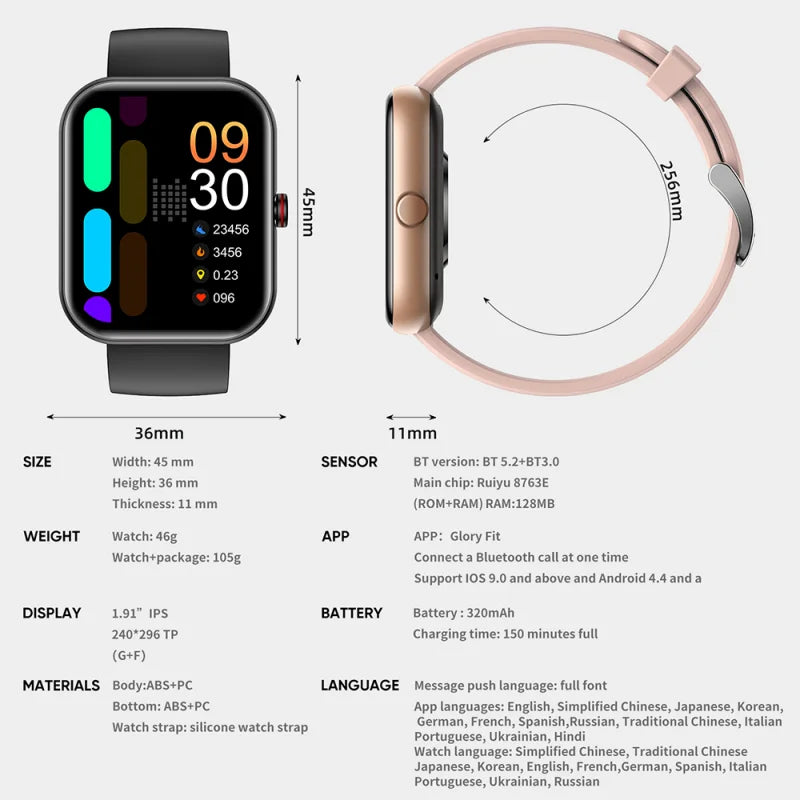 Smart Watch Men Bluetooth